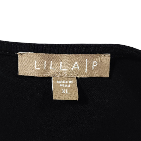 EUC Lilla P Double V-Neck Oversized Stretch Jersey Maxi Dress Sz. XL [14] Black - Picture 3 of 7